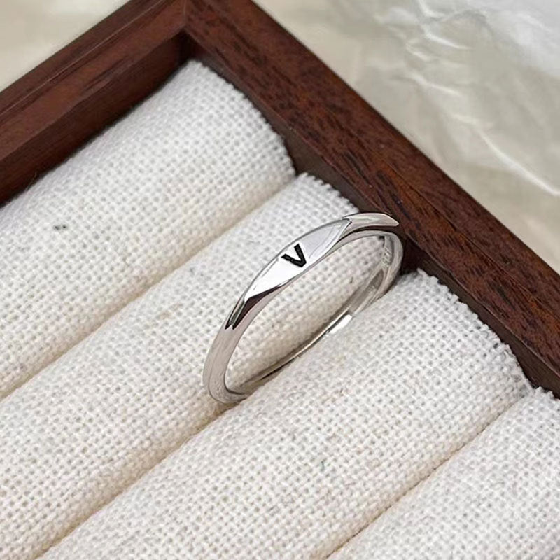 Silver Initial Signet Ring