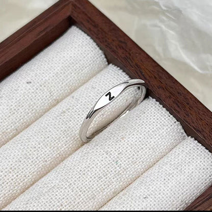 Silver Initial Signet Ring